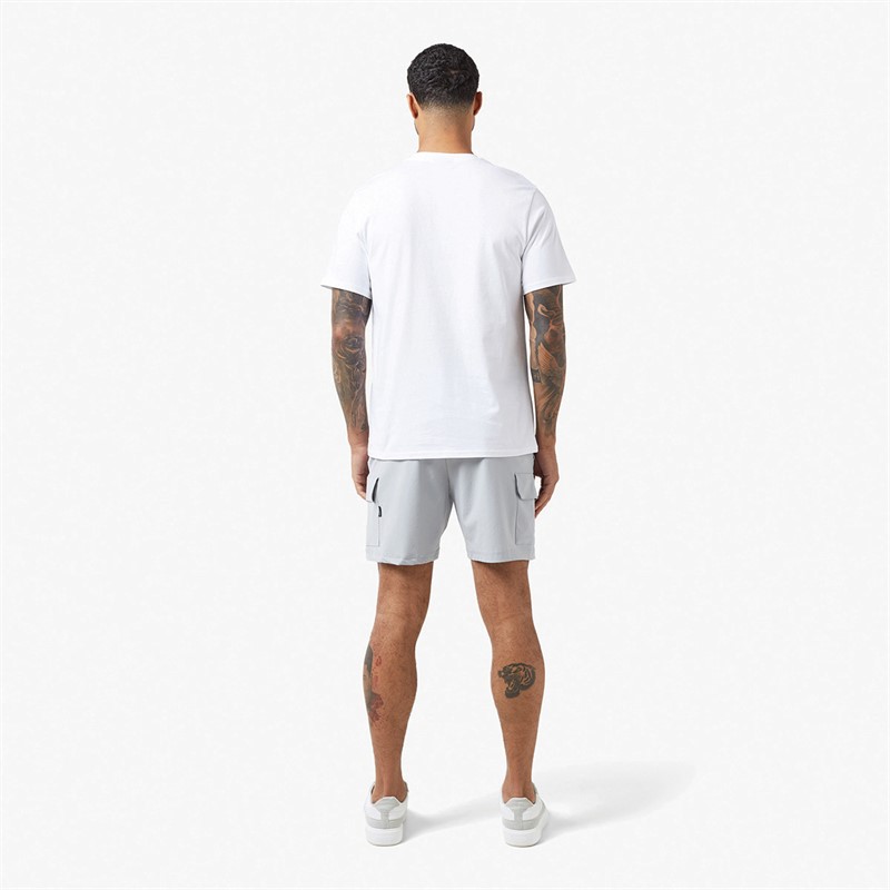 Mens Contrast Nylon Pocket Twinset White/Grey 2 Mens Contrast Nylon Pocket Twinset White/Grey