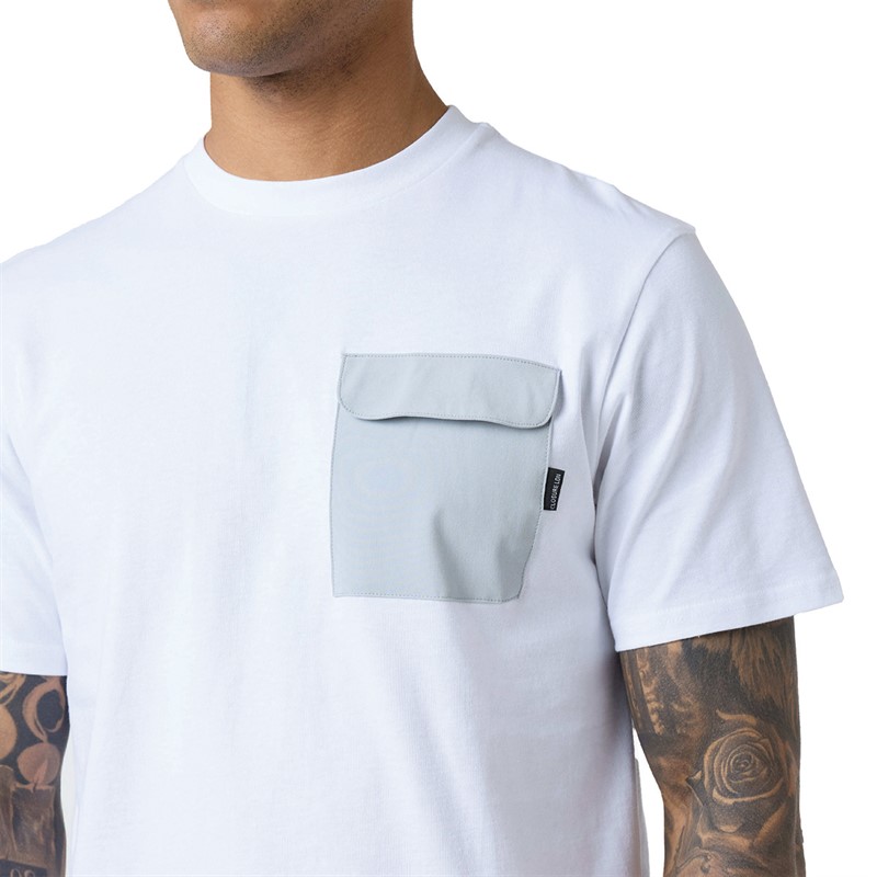 Mens Contrast Nylon Pocket Twinset White/Grey 3 Mens Contrast Nylon Pocket Twinset White/Grey