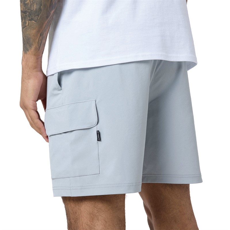 Mens Contrast Nylon Pocket Twinset White/Grey 4 Mens Contrast Nylon Pocket Twinset White/Grey
