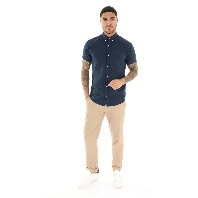 Mens Classic Short Sleeve Oxford Shirt Navy Blazer 3 Mens Classic Short Sleeve Oxford Shirt Navy Blazer
