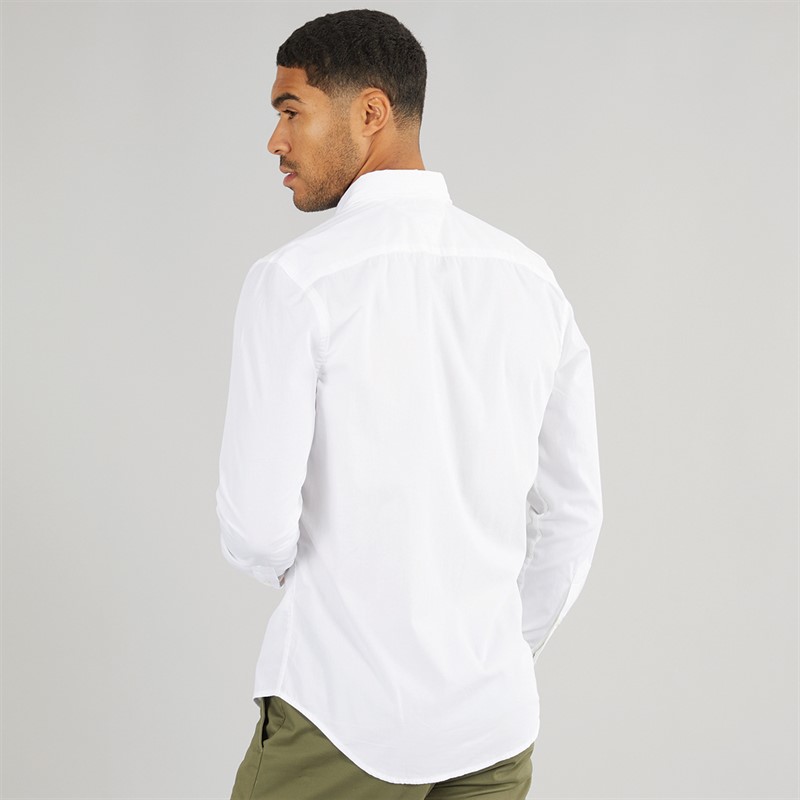 Mens Flex Poplin Kent Long Sleeve Shirt Optic White 2 Mens Flex Poplin Kent Long Sleeve Shirt Optic White
