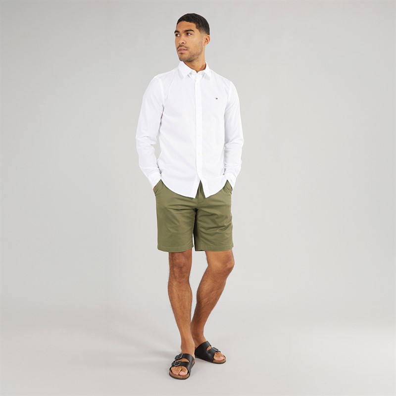 Mens Flex Poplin Kent Long Sleeve Shirt Optic White 4 Mens Flex Poplin Kent Long Sleeve Shirt Optic White