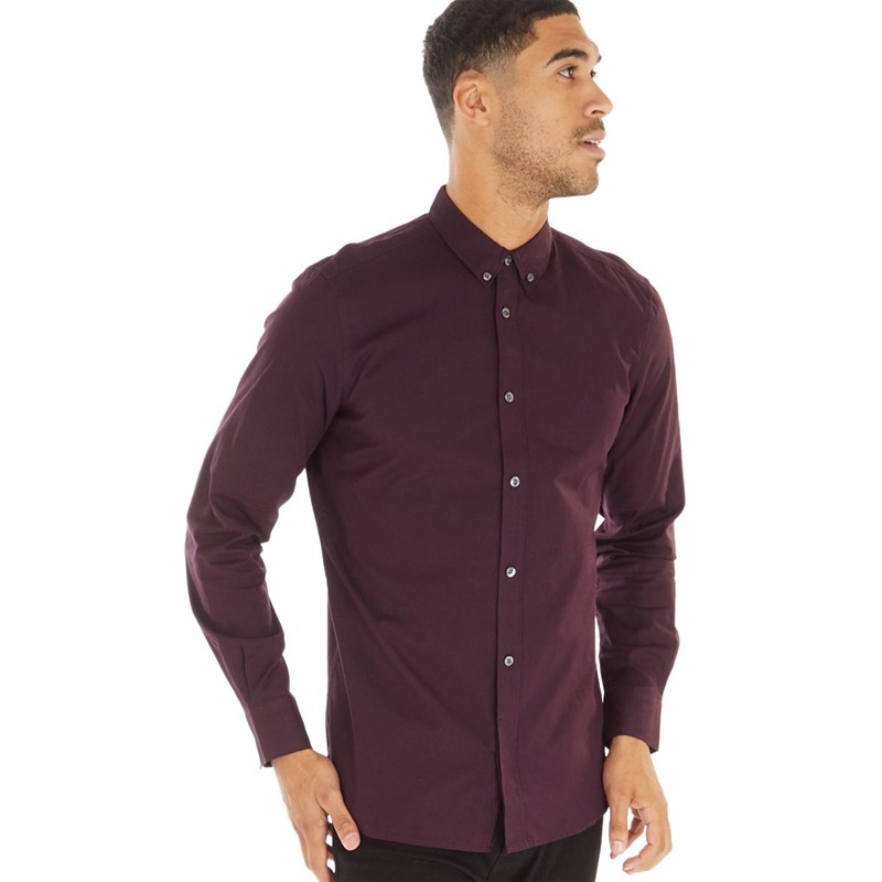 Mens Long Sleeve Oxford Shirt Solid Chateaux/Marine