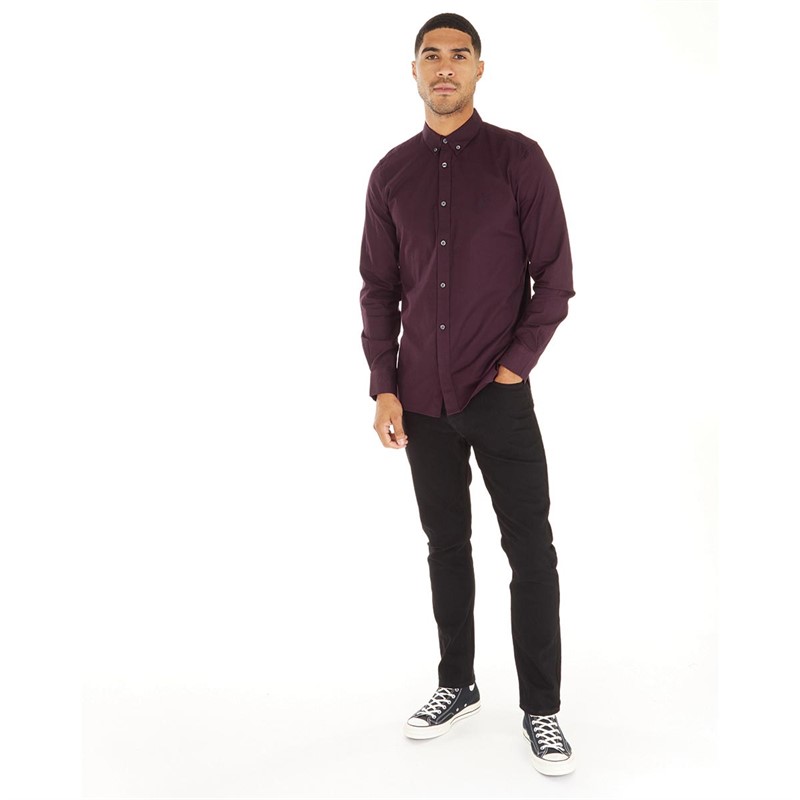 Mens Long Sleeve Oxford Shirt Solid Chateaux/Marine 3 Mens Long Sleeve Oxford Shirt Solid Chateaux/Marine