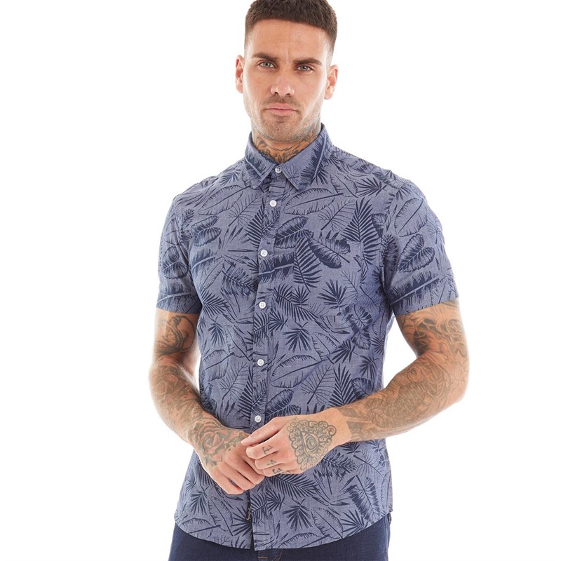 Mens Kaveri Short Sleeve Shirt Mid Blue Chambray