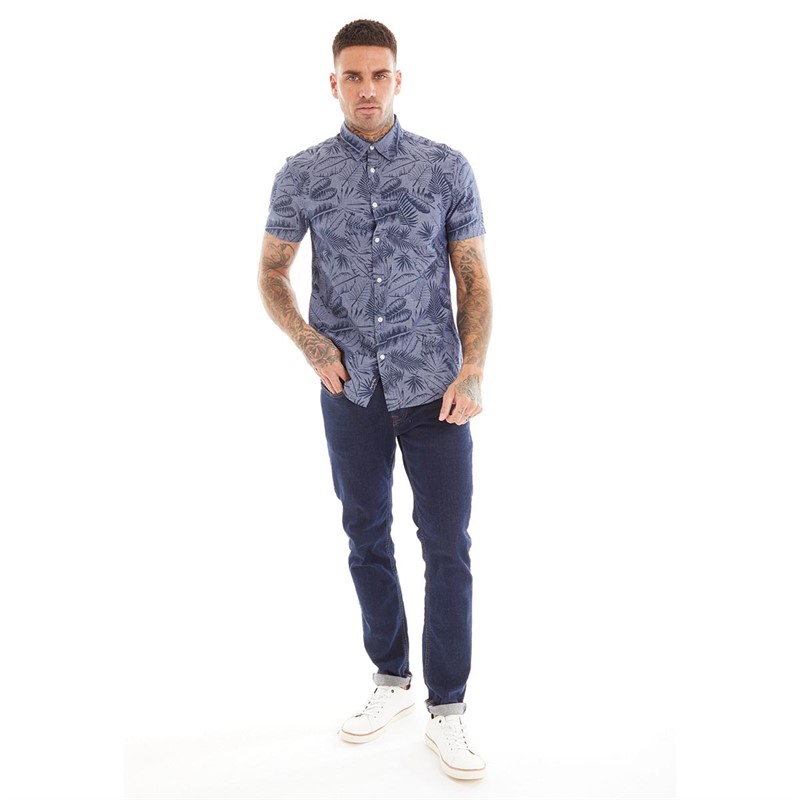 Mens Kaveri Short Sleeve Shirt Mid Blue Chambray 3 Mens Kaveri Short Sleeve Shirt Mid Blue Chambray