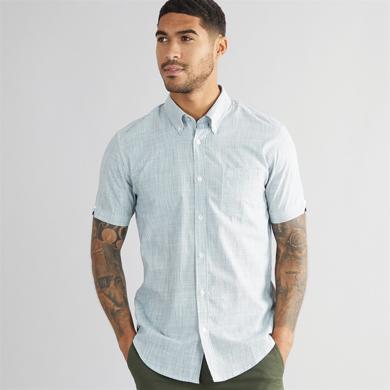 Mens Fine Stripe Short Sleeve Shirt Blue 1 Mens Fine Stripe Short Sleeve Shirt Blue