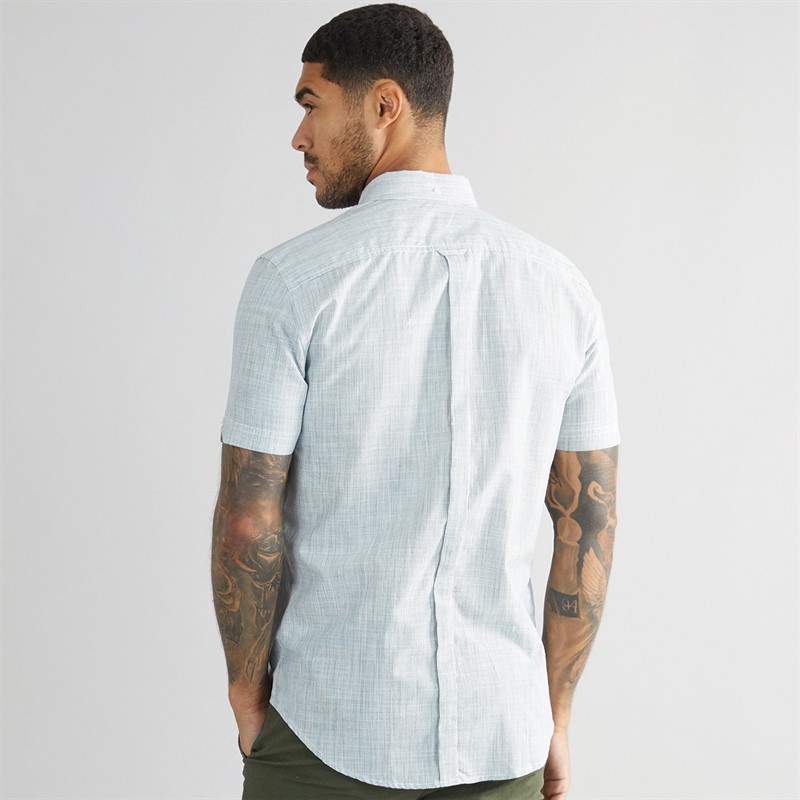Mens Fine Stripe Short Sleeve Shirt Blue 2 Mens Fine Stripe Short Sleeve Shirt Blue