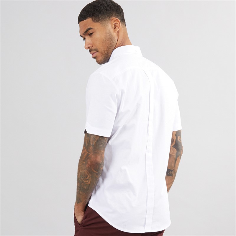Mens Short Sleeve Oxford Shirt White 2 Mens Short Sleeve Oxford Shirt White