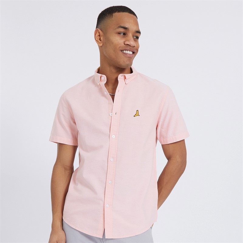 Mens Nerob Short Sleeve Shirt Light Pink Oxford