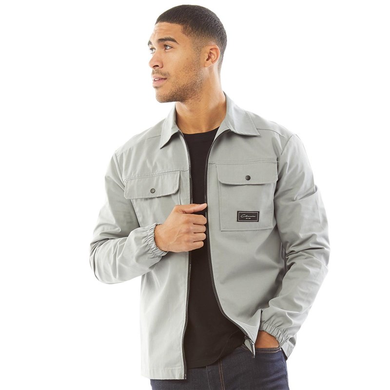 Mens Utility Overshirt Ice Grey