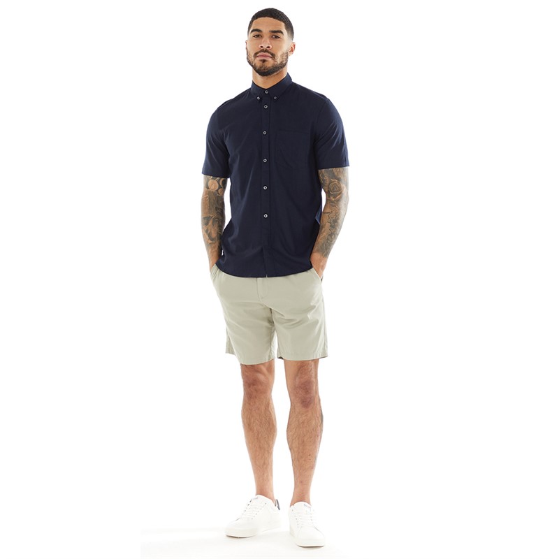 Mens Short Sleeve Linen Shirt Marine 3 Mens Short Sleeve Linen Shirt Marine