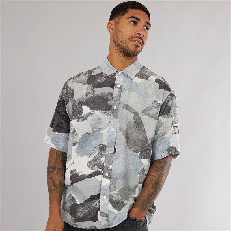 Mens Bud Short Sleeve Relaxed Shirt Surf Spray