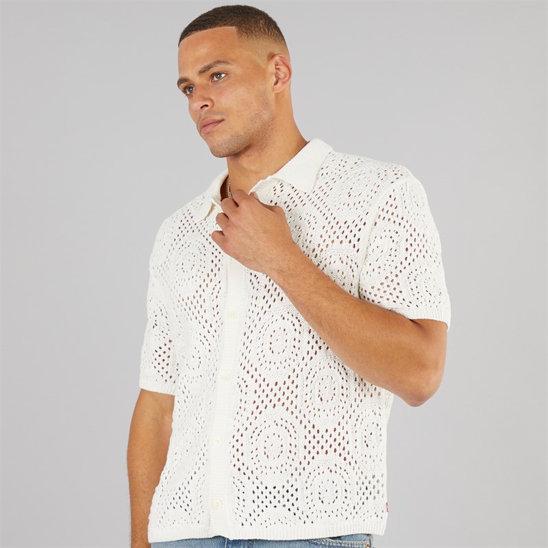 Mens Pointelle Crochet Cardigan Pointelle Crochet Egret 3 Mens Pointelle Crochet Cardigan Pointelle Crochet Egret