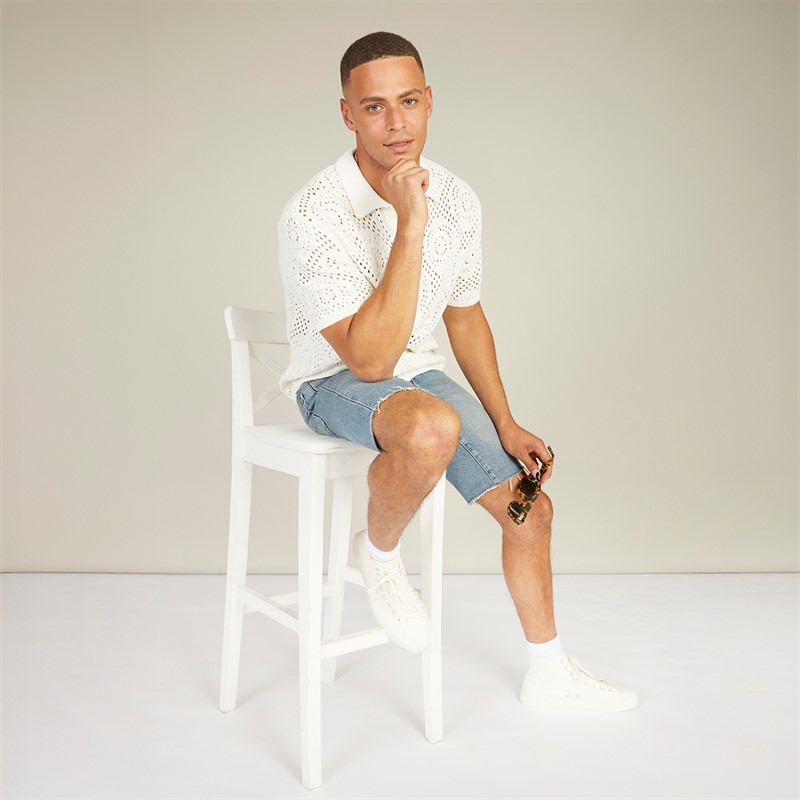 Mens Pointelle Crochet Cardigan Pointelle Crochet Egret 4 Mens Pointelle Crochet Cardigan Pointelle Crochet Egret