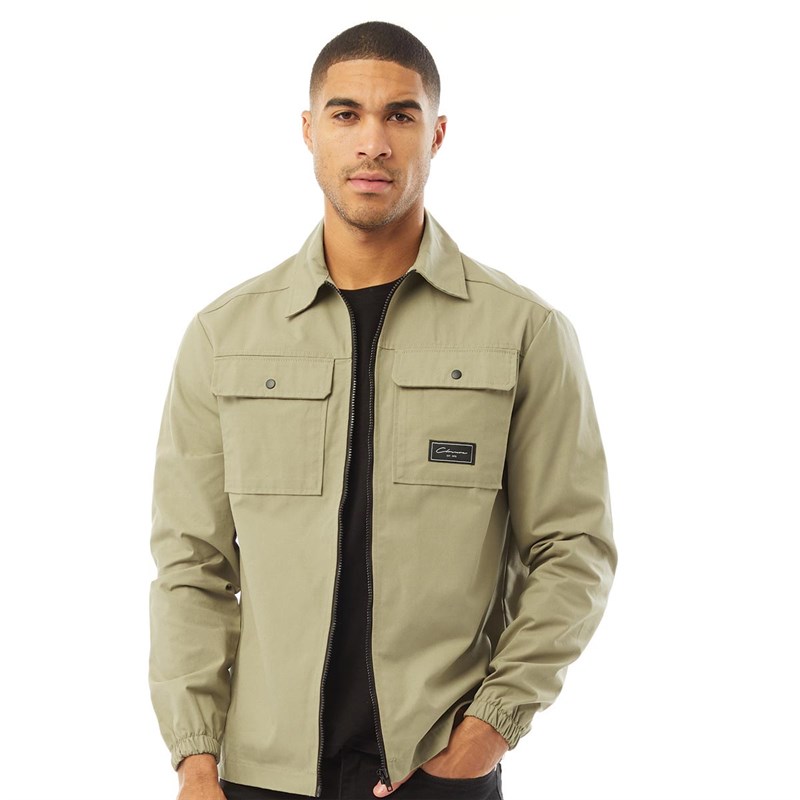 Mens Utility Overshirt Taupe 1 Mens Utility Overshirt Taupe