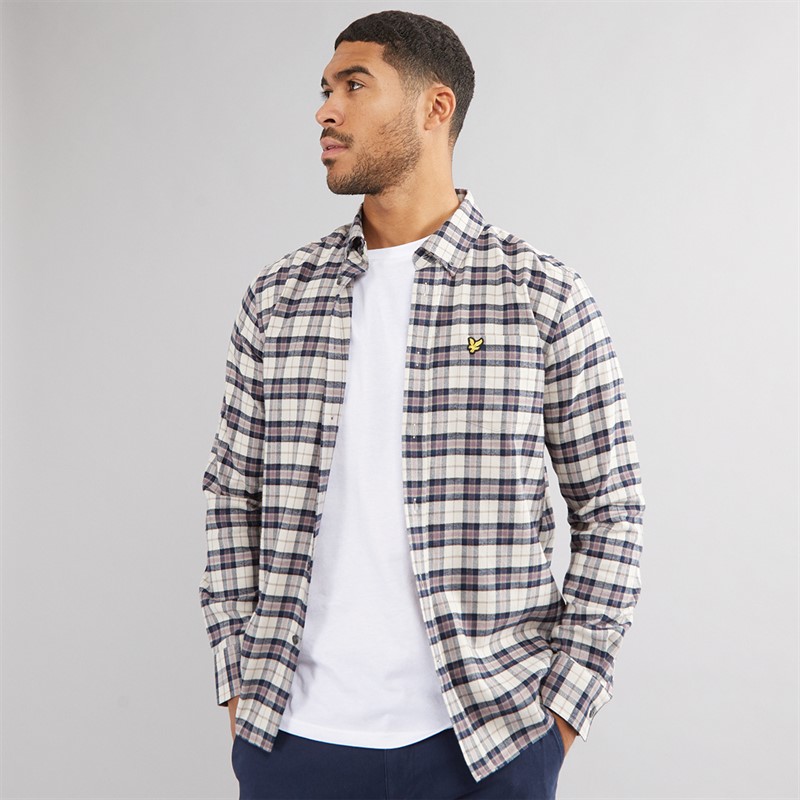 Mens Check Flannel Shirt Dark Navy 1 Mens Check Flannel Shirt Dark Navy