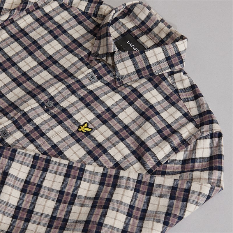 Mens Check Flannel Shirt Dark Navy 3 Mens Check Flannel Shirt Dark Navy