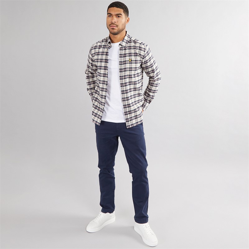 Mens Check Flannel Shirt Dark Navy 4 Mens Check Flannel Shirt Dark Navy