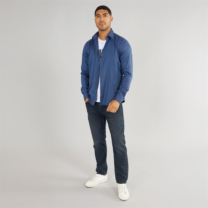 Mens Non Iron Structure Long Sleeve Shirt Night Sky 4 Mens Non Iron Structure Long Sleeve Shirt Night Sky