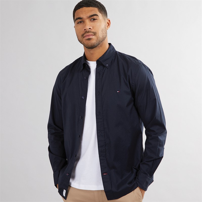 Mens Core Flex Poplin Long Sleeve Shirt Desert Sky