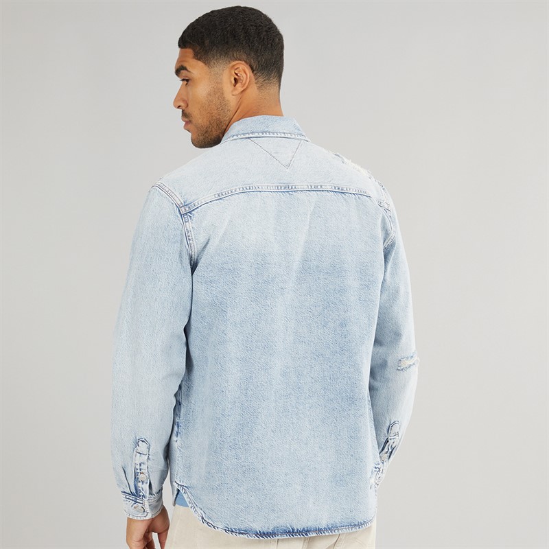 Mens Regular Denim Long Sleeve Shirt Denim Light 2 Mens Regular Denim Long Sleeve Shirt Denim Light