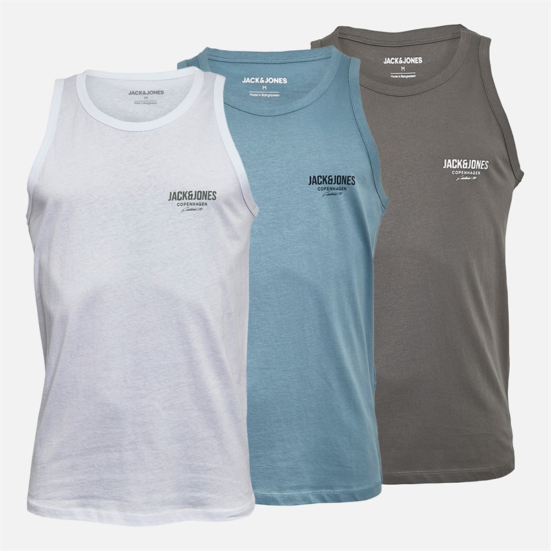Mens Jeff Orion Three Pack Vests Castlerock/White/Mountain Spring 1 Mens Jeff Orion Three Pack Vests Castlerock/White/Mountain Spring