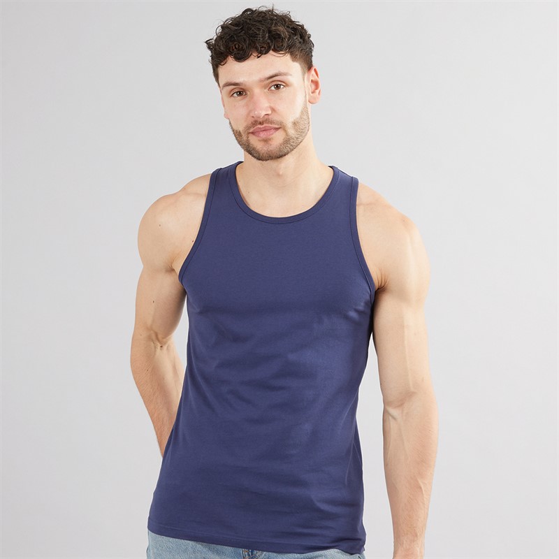 Mens Muscle Back Vest Navy