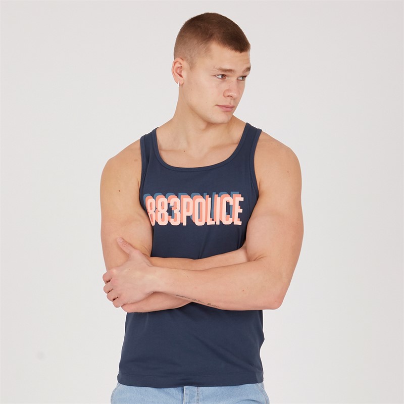 Mens Halston Vest Petrol Blue