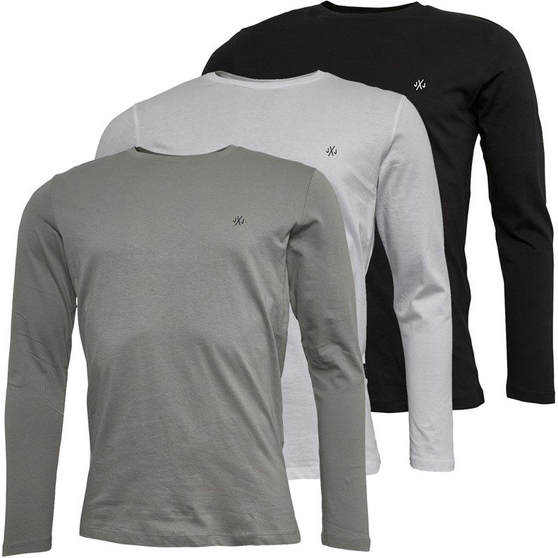 Mens Archie Three Pack Long Sleeve Tops White/Tap Shoe/Alloy
