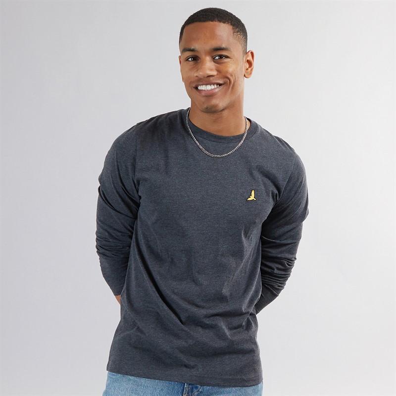 Mens Franz Long Sleeve Crew Neck T-Shirt Dark Charcoal Marl/Light Grey Marl 1 Mens Franz Long Sleeve Crew Neck T-Shirt Dark Charcoal Marl/Light Grey Marl