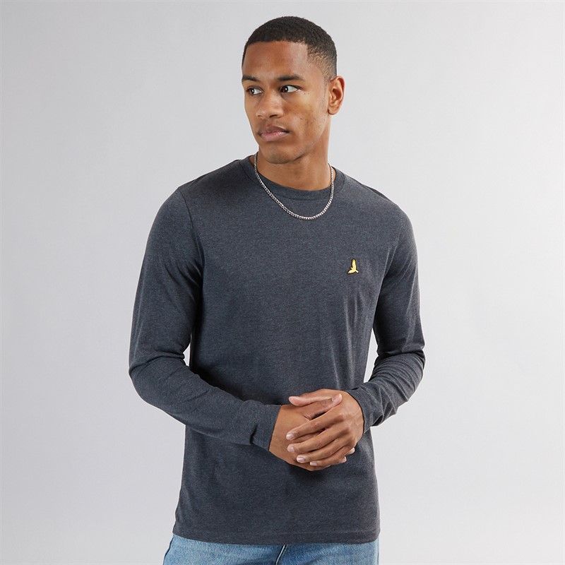 Mens Franz Long Sleeve Crew Neck T-Shirt Dark Charcoal Marl/Light Grey Marl 3 Mens Franz Long Sleeve Crew Neck T-Shirt Dark Charcoal Marl/Light Grey Marl