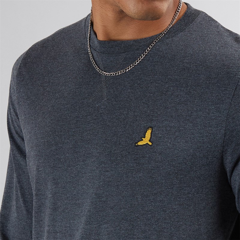 Mens Franz Long Sleeve Crew Neck T-Shirt Dark Charcoal Marl/Light Grey Marl 5 Mens Franz Long Sleeve Crew Neck T-Shirt Dark Charcoal Marl/Light Grey Marl