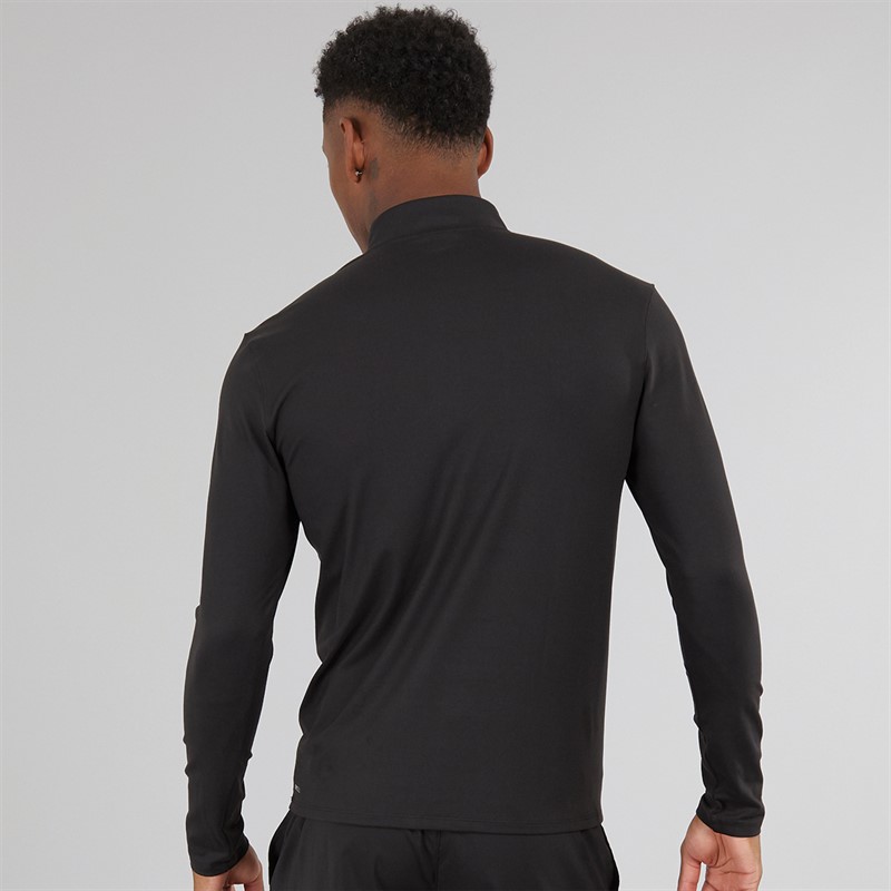 Mens Training Slim Fit 1/4 Zip Black 2 Mens Training Slim Fit 1/4 Zip Black