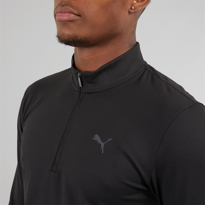 Mens Training Slim Fit 1/4 Zip Black 3 Mens Training Slim Fit 1/4 Zip Black