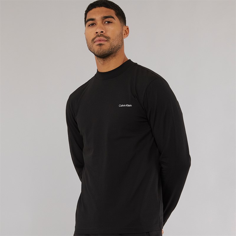 Mens Micro Logo Long Sleeve T-Shirt CK Black