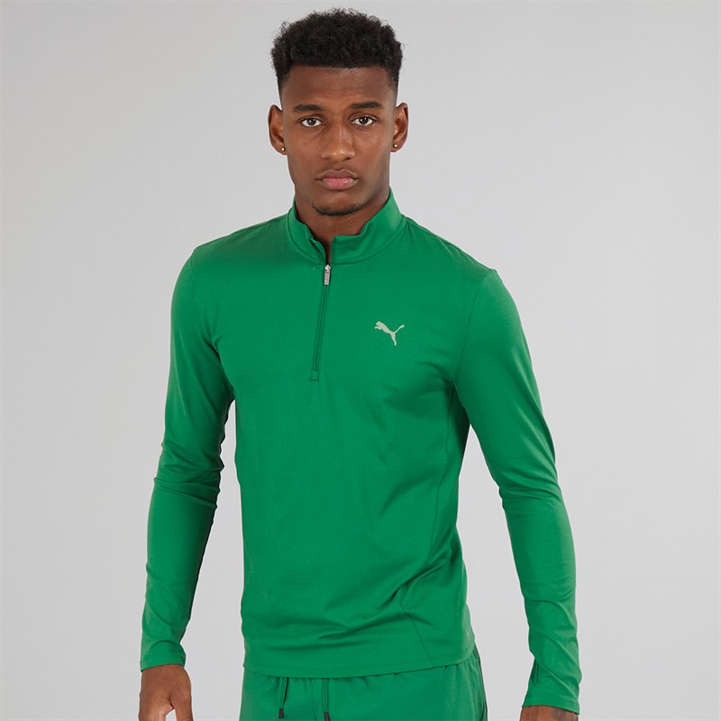 Mens Training Slim Fit 1/4 Zip Top Vine