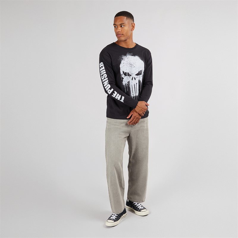 Mens The Punisher Skull Long Sleeve T-Shirt Black 4 Mens The Punisher Skull Long Sleeve T-Shirt Black