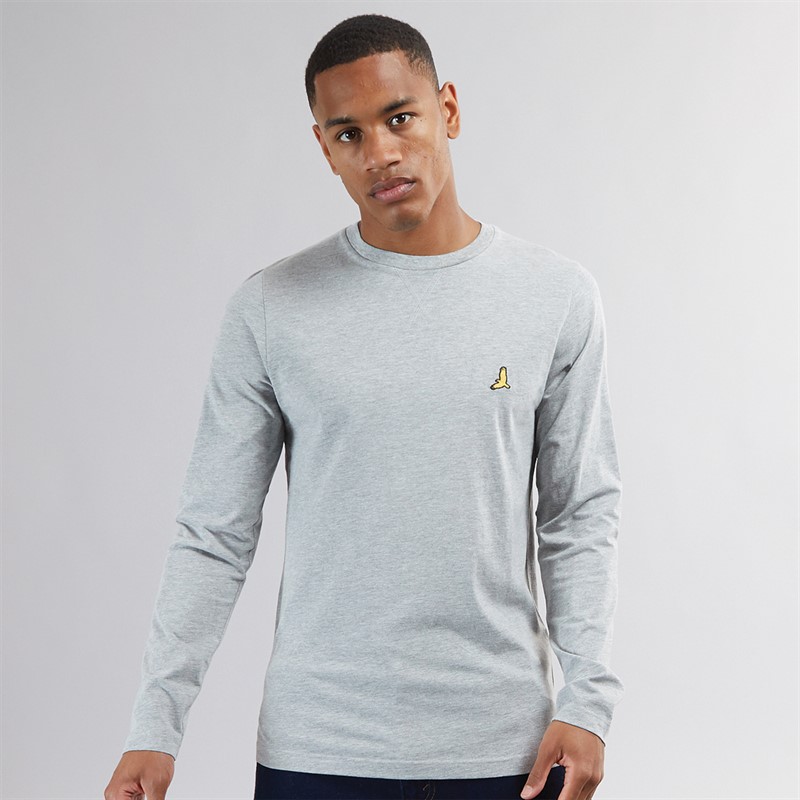 Mens Franz Long Sleeve Crew Neck T-Shirt Light Grey Marl/Dark Charcoal Marl 1 Mens Franz Long Sleeve Crew Neck T-Shirt Light Grey Marl/Dark Charcoal Marl