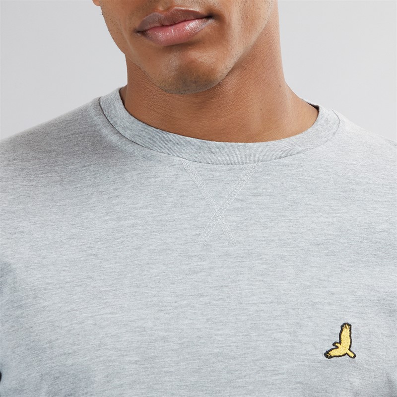 Mens Franz Long Sleeve Crew Neck T-Shirt Light Grey Marl/Dark Charcoal Marl 3 Mens Franz Long Sleeve Crew Neck T-Shirt Light Grey Marl/Dark Charcoal Marl