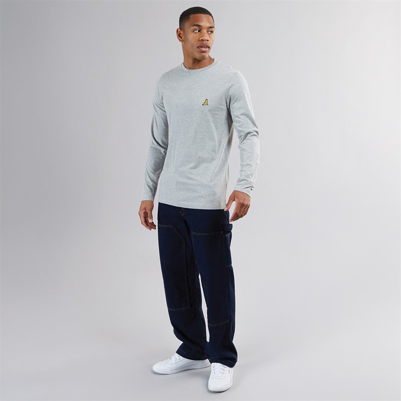 Mens Franz Long Sleeve Crew Neck T-Shirt Light Grey Marl/Dark Charcoal Marl 4 Mens Franz Long Sleeve Crew Neck T-Shirt Light Grey Marl/Dark Charcoal Marl
