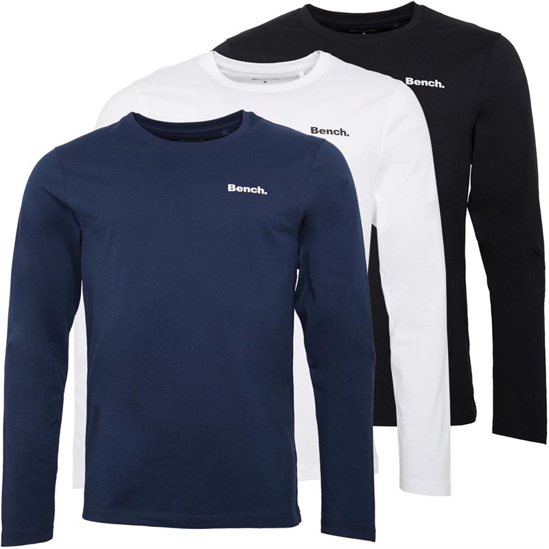 Mens Viren Three Pack Lounge Long Sleeve Tops Multi