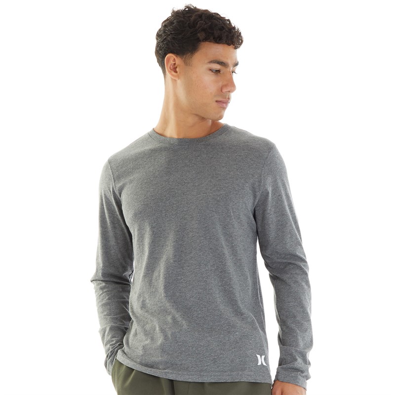 Mens Crew Neck Long Sleeve Top Medium Grey