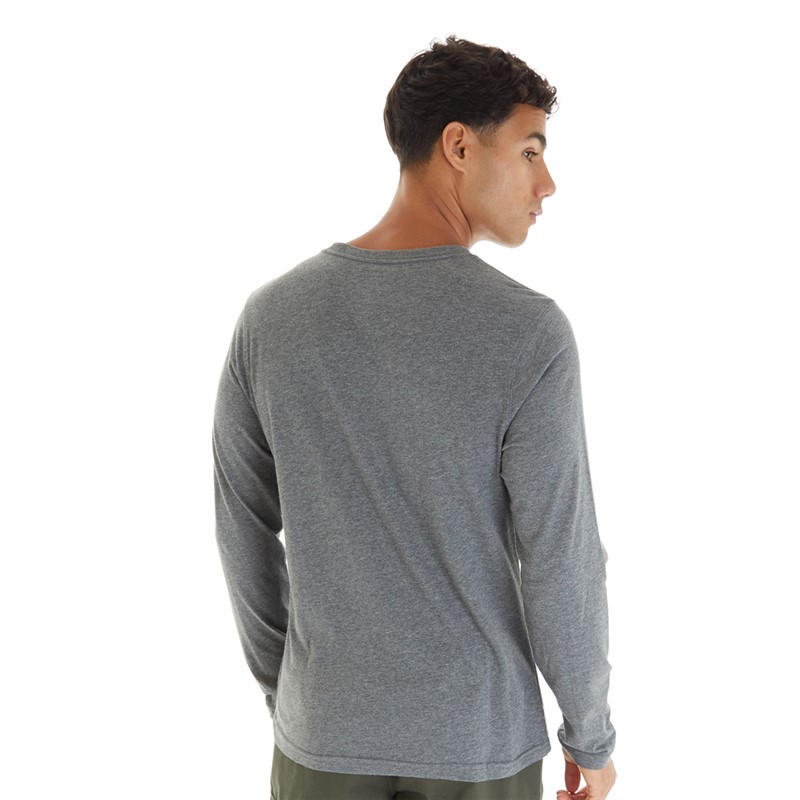 Mens Crew Neck Long Sleeve Top Medium Grey 2 Mens Crew Neck Long Sleeve Top Medium Grey