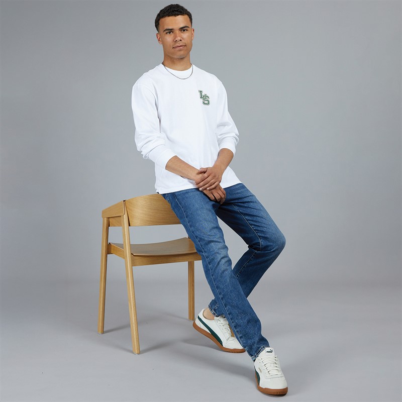 Mens Classic Relaxed T-Shirt LS Monogram 2.0 Bright White 4 Mens Classic Relaxed T-Shirt LS Monogram 2.0 Bright White