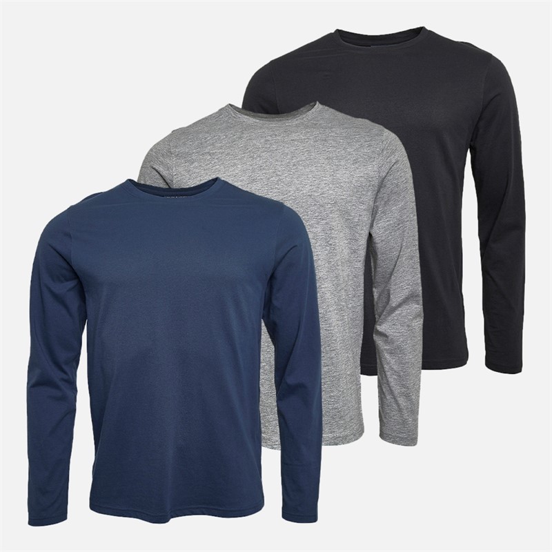 Mens Tackor Three Pack Long Sleeve Tops Assorted