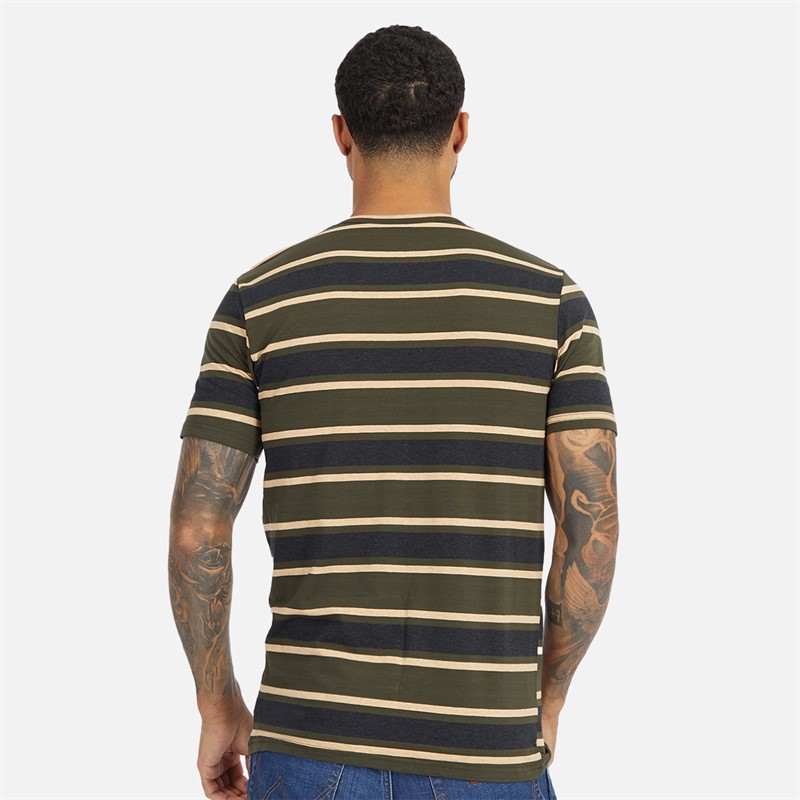 Mens Three Pack T-Shirts Mountain Moss/Mountain Moss Stripe/White 2 Mens Three Pack T-Shirts Mountain Moss/Mountain Moss Stripe/White