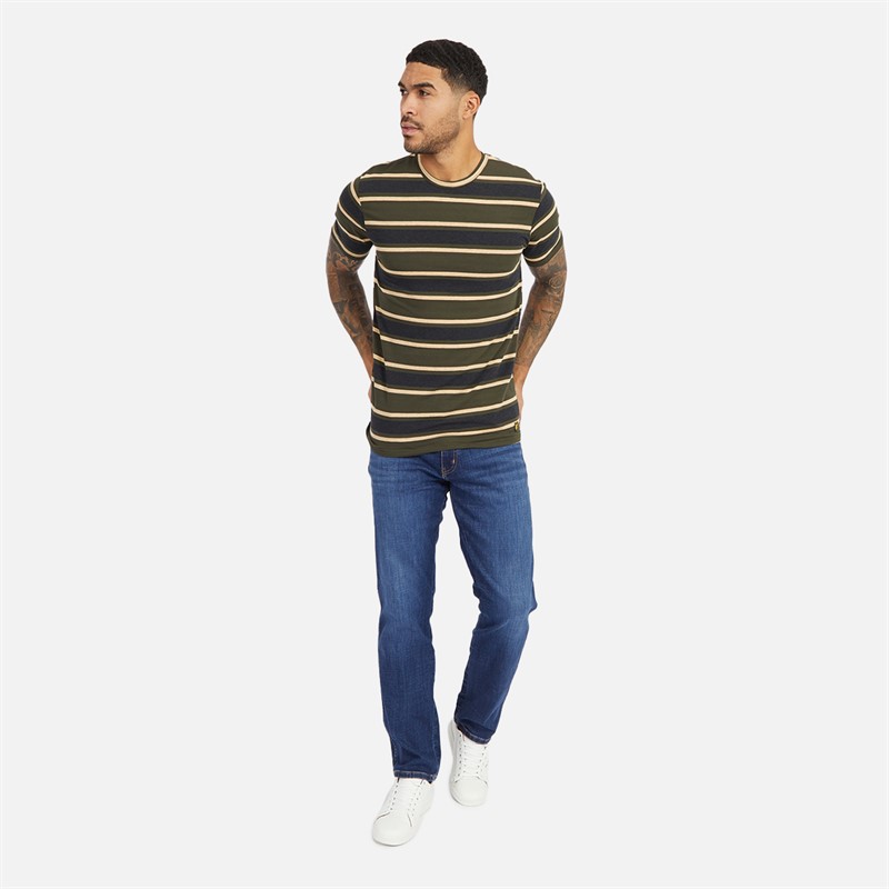 Mens Three Pack T-Shirts Mountain Moss/Mountain Moss Stripe/White 4 Mens Three Pack T-Shirts Mountain Moss/Mountain Moss Stripe/White