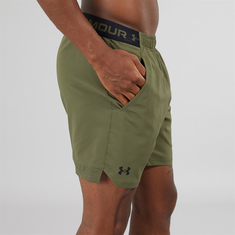 Mens UA Vanish Woven 6 Inch Shorts Marine OD Green/Black 2 Mens UA Vanish Woven 6 Inch Shorts Marine OD Green/Black