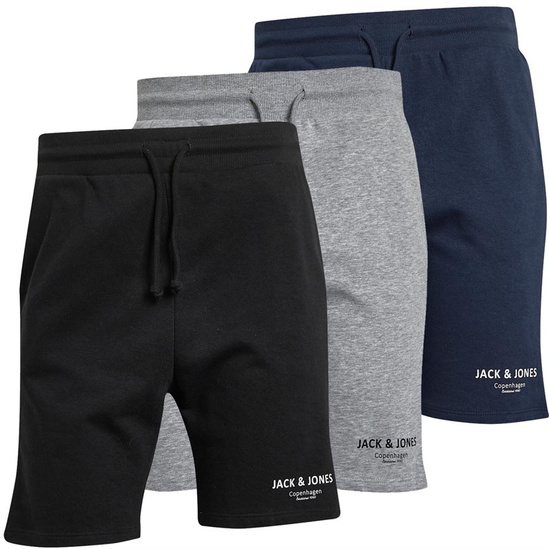Mens Heat Three Pack Shorts Black/Light Grey Marl/Navy 3 Mens Heat Three Pack Shorts Black/Light Grey Marl/Navy